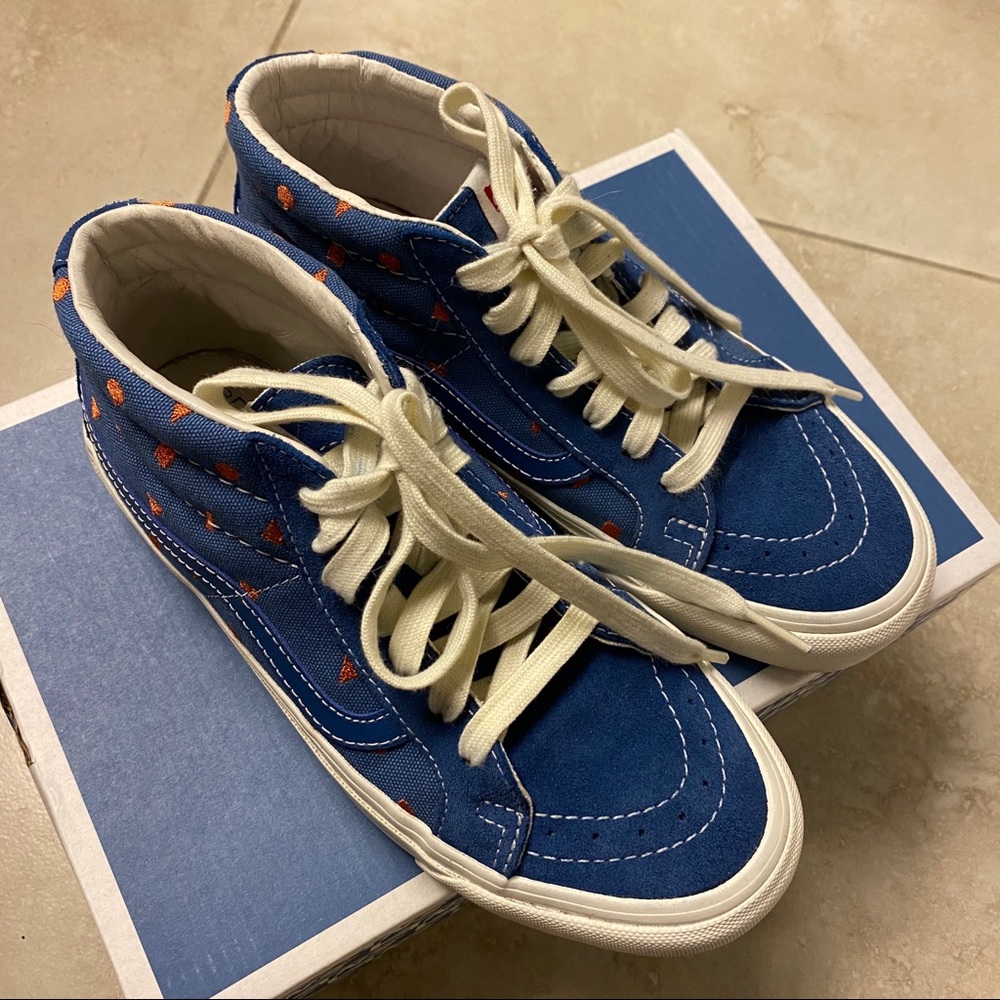 Vans Blue and Orange High-Top Sneakers